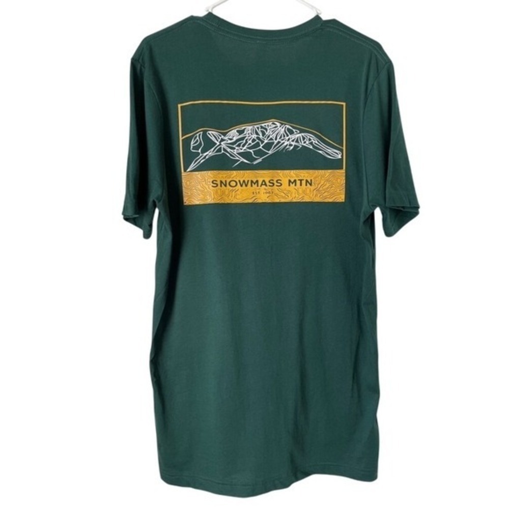 Snowmass Mountain Colorado Athleisure Unisex Green Topo Graphic Crewneck T-Shirt